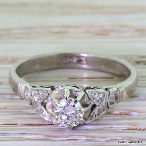 fig 1. Art Deco 0.25 Carat Old Cut Diamond Engagement Ring, circa 1935