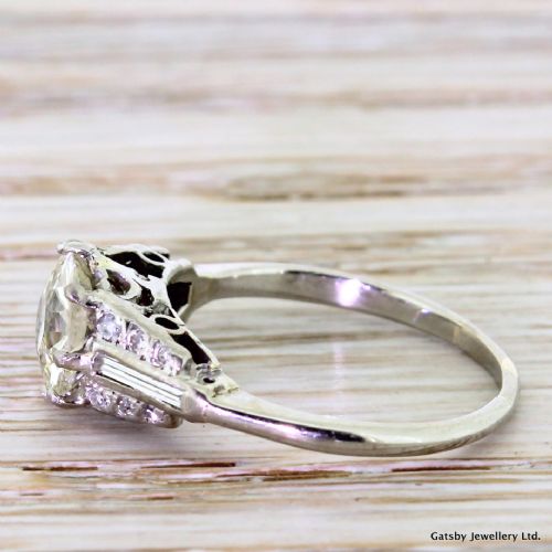 fig 2. Art Deco 1.42 Carat Old Cut Diamond Engagement Ring, circa 1930