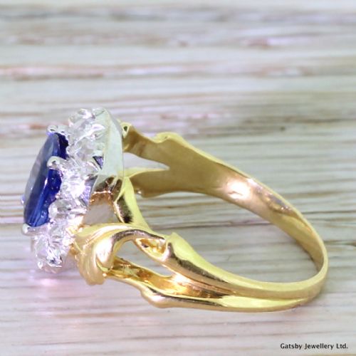 fig 2. Mid Century 1.35 Carat Sapphire & 0.90 Carat Old Cut Diamond Ring, circa 1950
