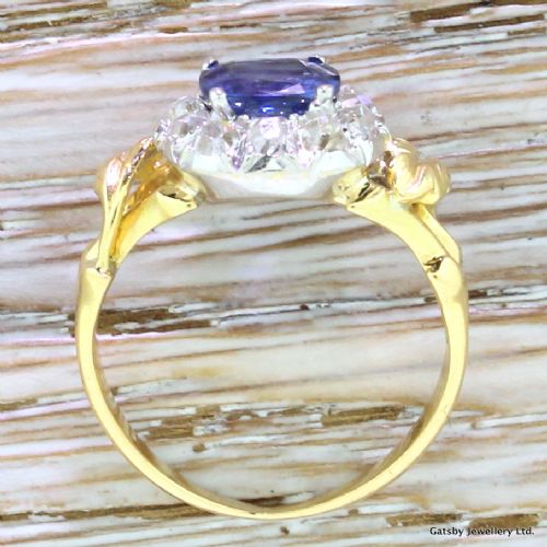 fig 3. Mid Century 1.35 Carat Sapphire & 0.90 Carat Old Cut Diamond Ring, circa 1950
