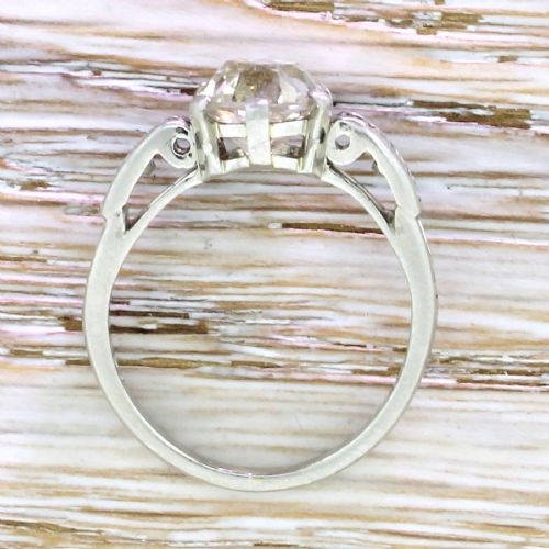 fig 3. Art Deco 2.20 Carat Old Cut & Baguette Cut Engagement Ring, circa 1930