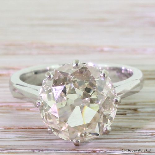 fig 1. Art Deco 3.12 Carat Old Cut Diamond Engagement Ring, circa 1935