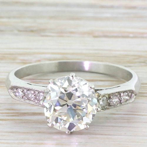 fig 1. Art Deco 2.15 Carat Old Cut Diamond Engagement Ring, circa 1930