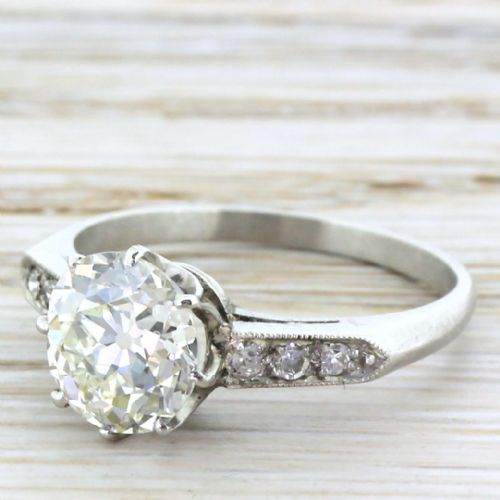 Art Deco 2.15 Carat Old Cut Diamond Engagement Ring, Circa 1930
