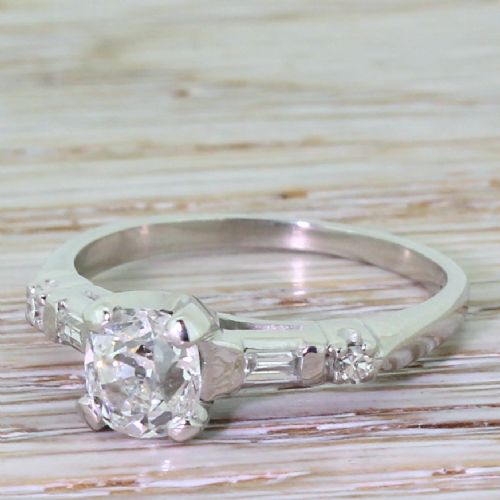 Art Deco 0.97 Carat Old Cut Diamond Engagement Ring, Circa 1925
