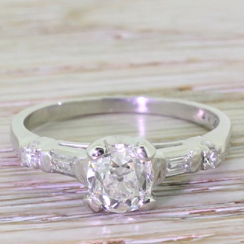 fig 1. Art Deco 0.97 Carat Old Cut Diamond Engagement Ring, circa 1925