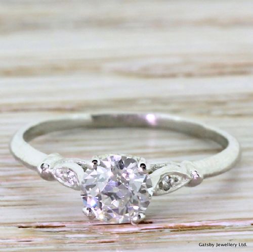fig 1. Art Deco 0.57 Carat Old Cut Diamond Engagement Ring, circa 1920