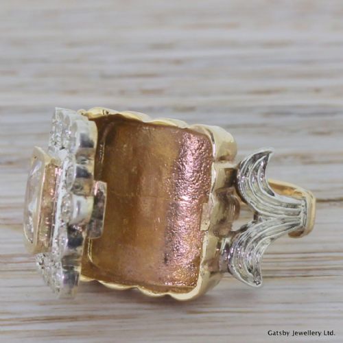 fig 1. Early 20th Century 1.02 Carat Old Cut Diamond Locket Ring, circa 1925