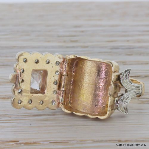 fig 2. Early 20th Century 1.02 Carat Old Cut Diamond Locket Ring, circa 1925