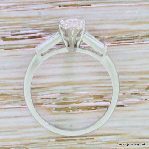 fig 3. Art Deco 1.00 Carat Marquise Cut Diamond Engagement Ring, circa 1940