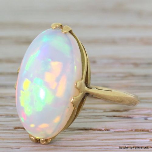 Art Deco 6.00 Carat Opal Ring, Circa 1930
