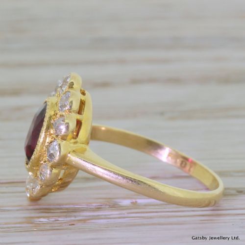 fig 2. Victorian 1.64 Carat Ruby & Old Cut Diamond Cluster Ring, circa 1890