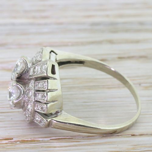 fig 2. Retro 1.63 Carat Old Cut Diamond “Twist” Ring, circa 1945
