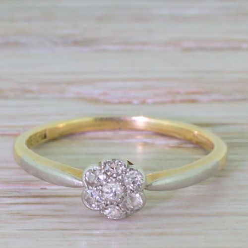 fig 1. Edwardian 0.27 Carat Old Cut Diamond Cluster Ring, circa 1910
