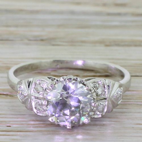 fig 1. Art Deco 1.34 Carat Old Cut Diamond Engagement Ring, circa 1920