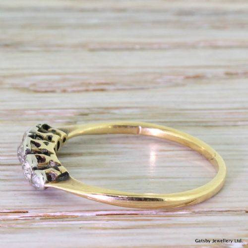 fig 2. Victorian 0.41 Carat Old Cut Diamond Five Stone Ring, circa 1900