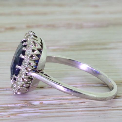 fig 2. Art Deco 1.25 Carat Sapphire & Old Cut Diamond Cluster Ring, circa 1930
