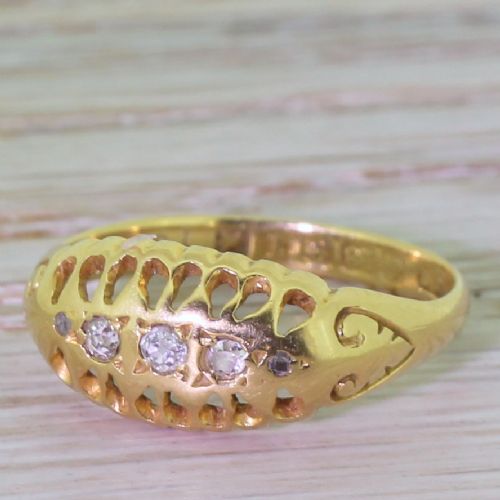 Early 20th Century Old Cut Diamond Five Stone Ring, Dated 1915
