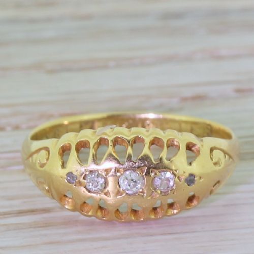 fig 1. Early 20th Century Old Cut Diamond Five Stone Ring, dated 1915
