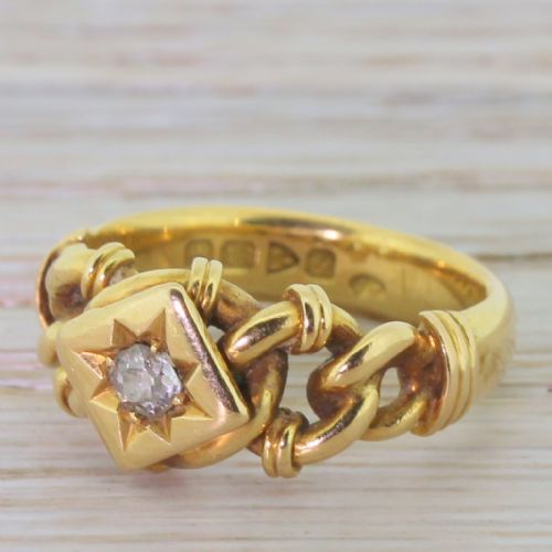 Early 20th Century Old Cut Diamond “Knot” Ring, Chester, 1915
