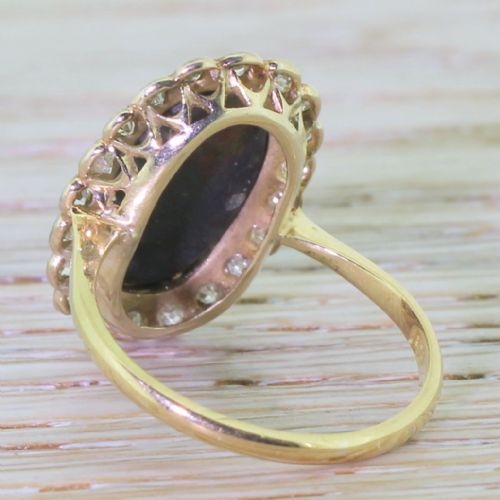 fig 3. Art Deco 2.30 Carat Black Opal & Old Cut Diamond Ring, circa 1925