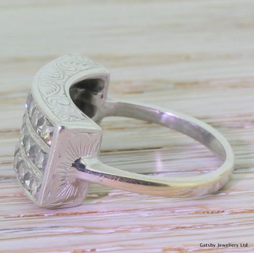 fig 2. Art Deco 2.00 Carat French Cut Diamond “Three Row” Ring, circa 1940
