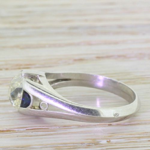 fig 2. Art Deco 2.54 Carat Old Cushion Cut Diamond Engagement Ring, French, circa 1930
