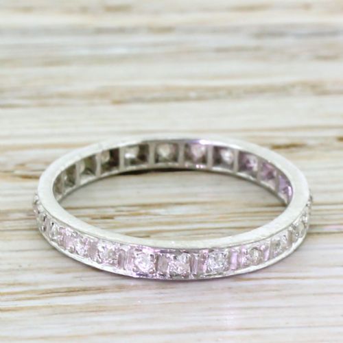 Art Deco 1.20 Carat Old Cut Diamond Full Eternity Ring, Circa 1940
