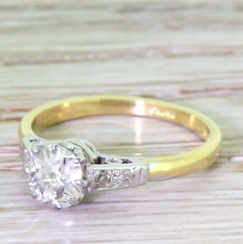 Art Deco 0.57 Old Cut Diamond Solitaire Engagement Ring, Circa 1930
