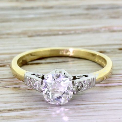 fig 1. Art Deco 0.57 Old Cut Diamond Solitaire Engagement Ring, circa 1930