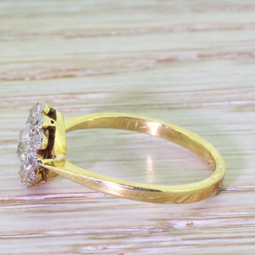 fig 2. Art Deco 0.91 Carat Old Cut Diamond Target Cluster Ring, circa 1920