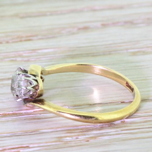 fig 2. Art Deco 1.25 Carat Old Cut Diamond Trilogy Crossover Ring, circa 1935