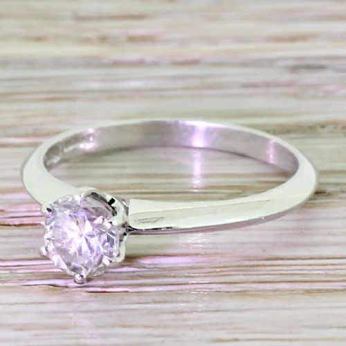 0.68 Carat Transitional Cut Diamond Engagement Ring, Platinum
