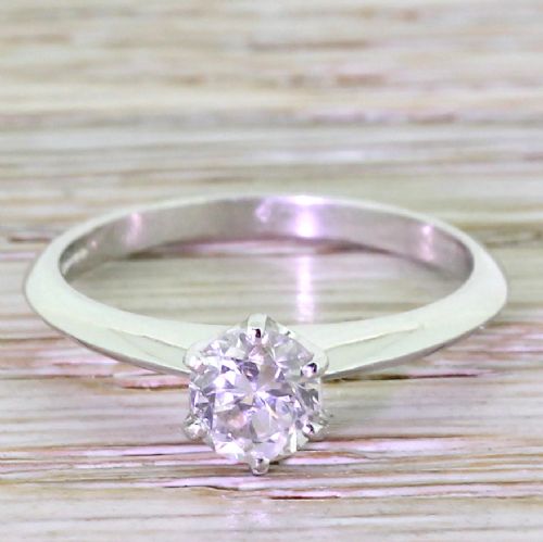 fig 1. 0.68 Carat Transitional Cut Diamond Engagement Ring, Platinum
