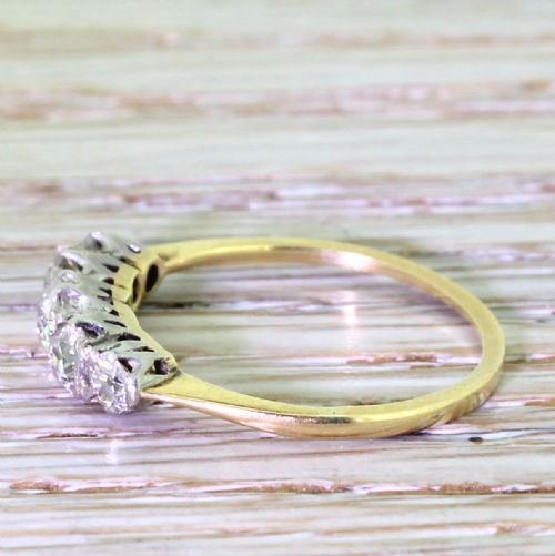 fig 2. Victorian 0.90 Carat Old Cut Diamond Five Stone Ring, circa 1900
