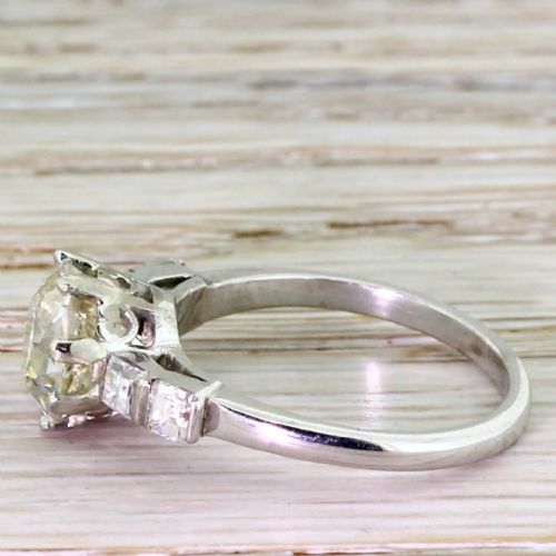 fig 2. Art Deco 2.46 Carat Old Cut & 0.48 Carat Asscher Cut Diamond Engagement Ring, circa 1930