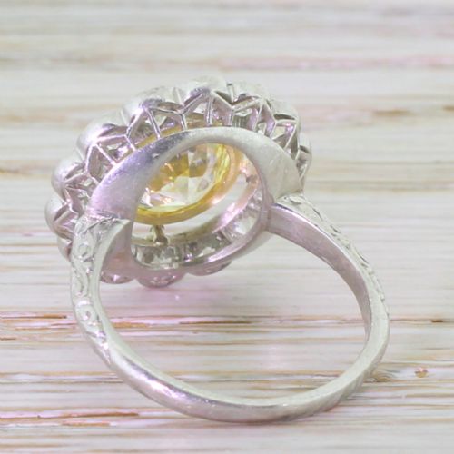 fig 3. Art Deco 4.50 Carat Fancy Yellow & White Old Cut Diamond Cluster Ring, circa 1920
