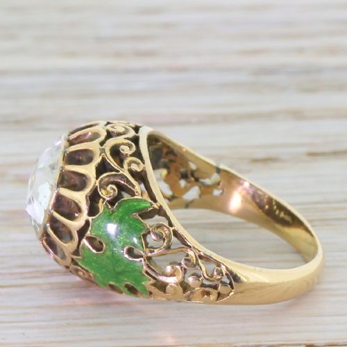 fig 2. Early Victorian 1.50 Carat Rose Cut Diamond “Foliate” Ring, circa 1850
