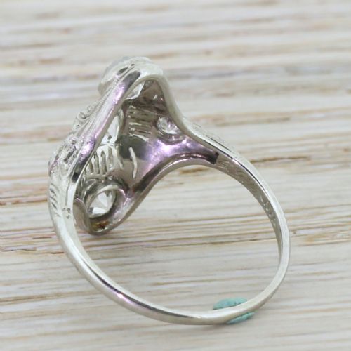 fig 3. F. & F. FELGER 1.32 Carat Old Cut Diamond Plaque Ring, American, circa 1930
