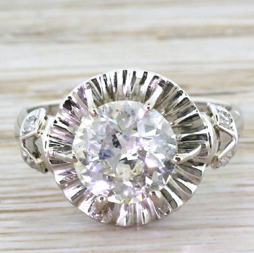 fig 1. Art Deco 1.65 Carat Old Cut Diamond Engagement Ring, circa 1925
