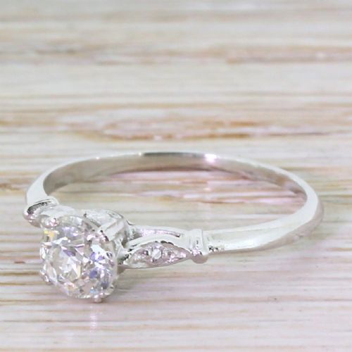 Art Deco 0.50 Carat Old Cut Diamond Engagement Ring, Circa 1920
