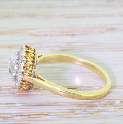 fig 2. Victorian 1.53 Carat Old Cut Diamond Target Cluster Ring, circa 1900
