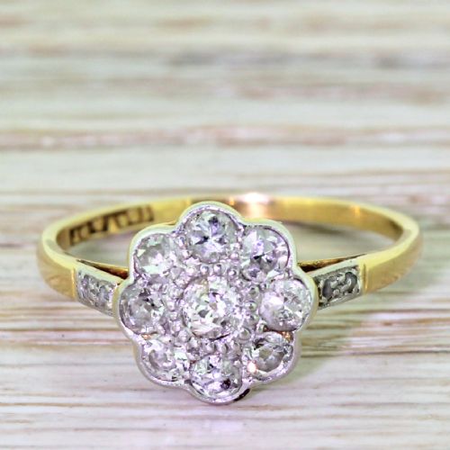 fig 1. Edwardian 0.55 Carat Old Cut Diamond Cluster Ring, circa 1910