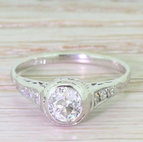 fig 1. Art Deco 0.60 Carat Old Cut Diamond Engagement Ring, circa 1935