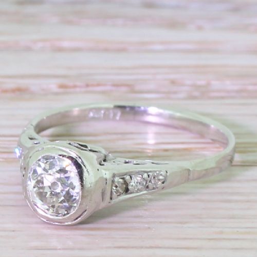 Art Deco 0.60 Carat Old Cut Diamond Engagement Ring, Circa 1935
