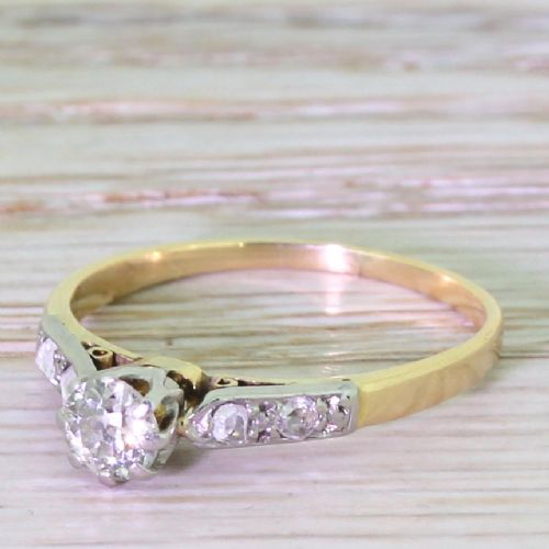 Art Deco 0.30 Carat Old Cut Diamond Engagement Ring, Circa 1920
