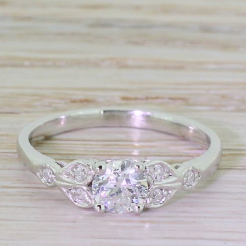 fig 1. Art Deco 0.58 Carat Old Cut Diamond Engagement Ring, circa 1915