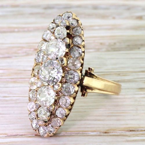 Victorian 4.00 Carat Old Cut Diamond Cluster Ring, Circa 1870
