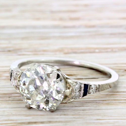 Art Deco 2.26 Carat Old Cut Diamond Engagement Ring, Circa 1920
