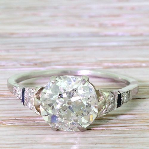 fig 1. Art Deco 2.26 Carat Old Cut Diamond Engagement Ring, circa 1920